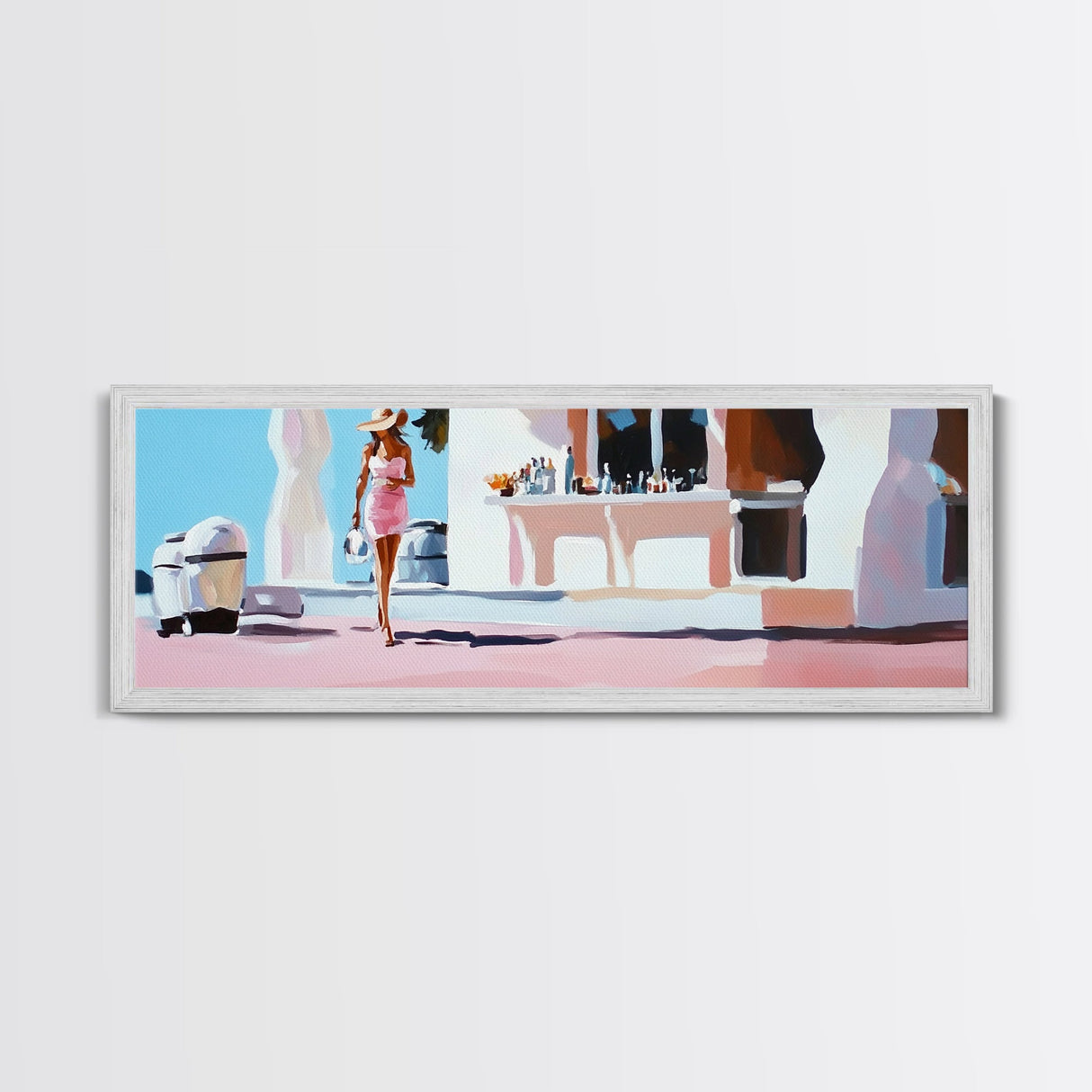 Elegant Woman, Luxury Fashion, High-End Lifestyle, Sophisticated Style, Framed Canvas Print, Glamorous Bedroom Wall Art