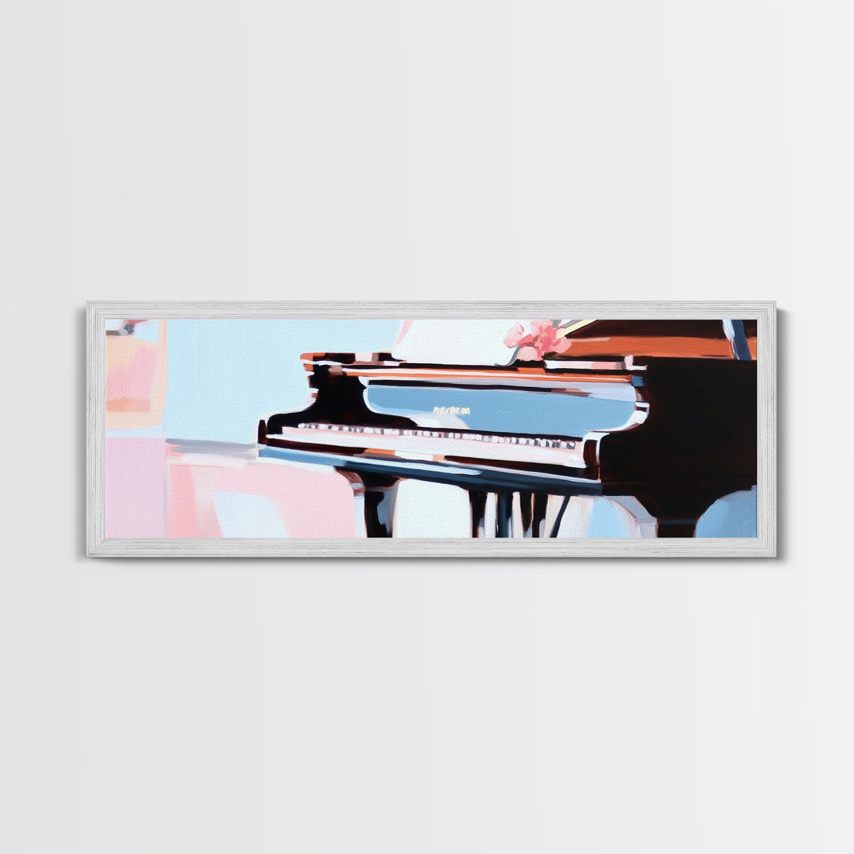 Grand Piano, Music Lover Gift, Classical Music Art, Elegant Interior, Framed Canvas Print, Minimalist Home Office Decor