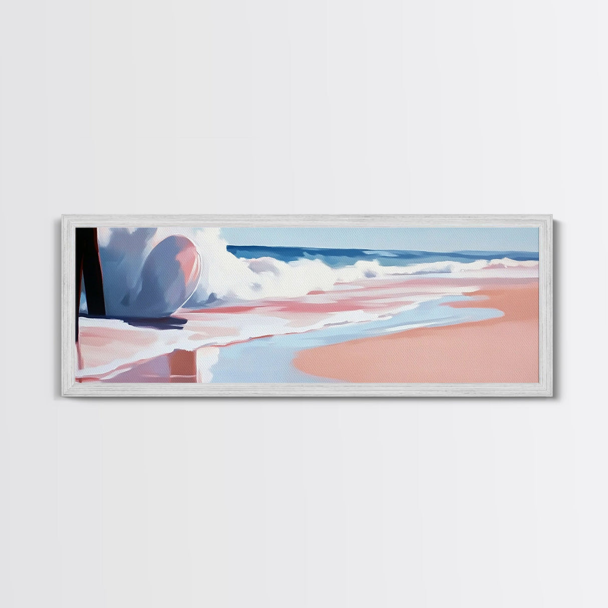 Ocean Waves, Surf Art, Coastal Horizon, Serene Beach Scene, Nautical Theme, Framed Canvas Print, Living Room Wall Art, Beach Decor