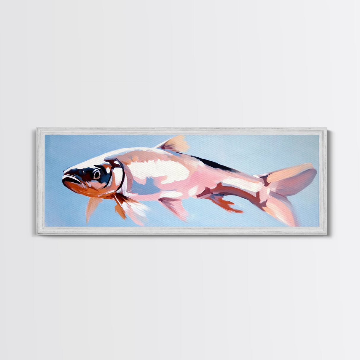Fish, Ocean Wildlife, Coastal Art, Framed Canvas Print, Nautical Wall Art, Minimalist Decor, Beach House Art, Dining Room Art