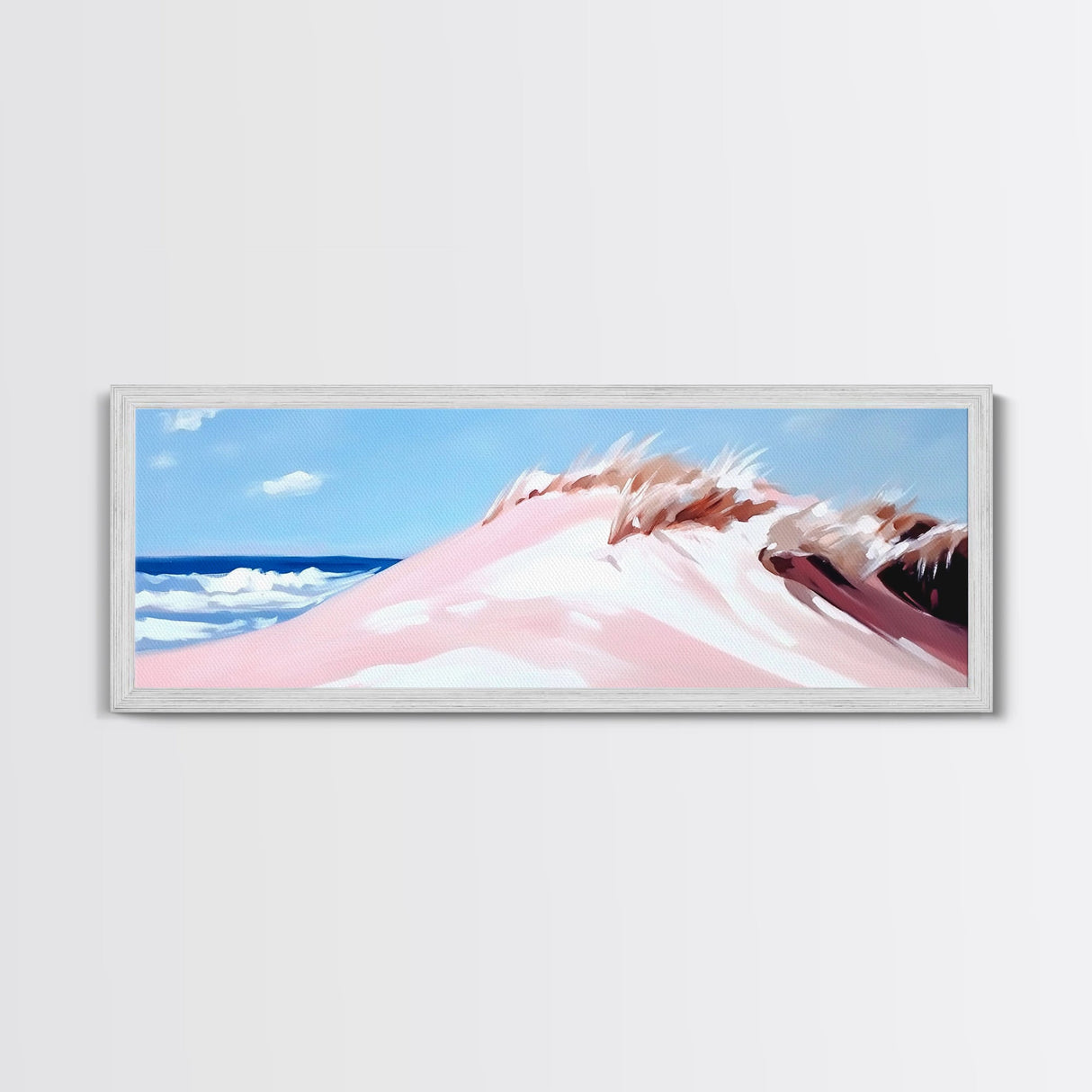 Coastal Dunes, Ocean Breeze, Beach Landscape, Pastel Art, Canvas Print, Nautical Wall Art, Bathroom Decor, Coastal Home Art