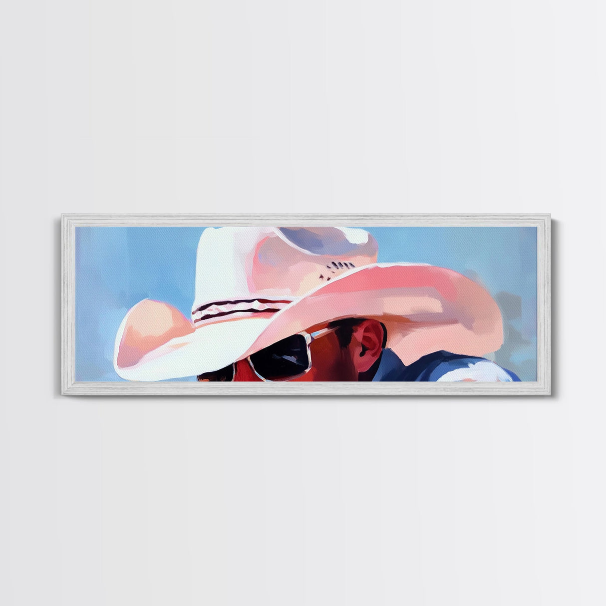 Cowboy Portrait, Western Aesthetic, Rustic Country Art, Canvas Print, Southern Style, Vintage Americana, Man Cave Wall Art