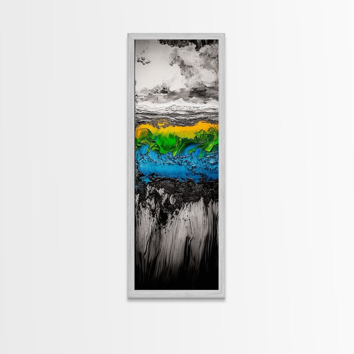 Textured Ocean, Vibrant Waves, Abstract Coast, Framed Canvas Print, Modern Seascape Art, Beach House Decor, Nature Inspired Wall Art