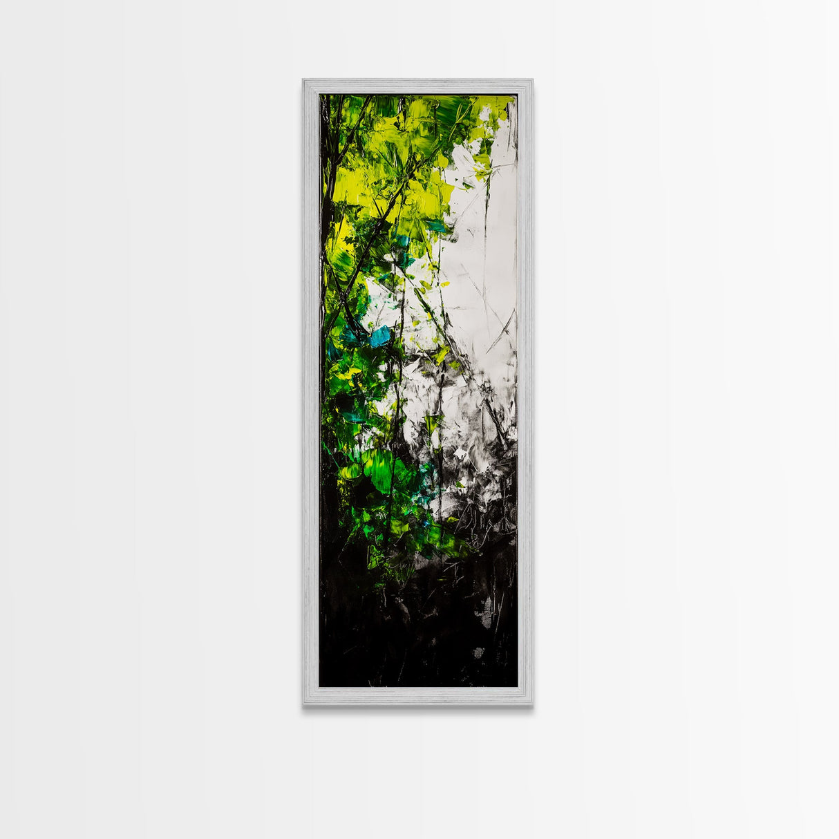 Vibrant Forest, Green Abstract Art, Nature Inspired Wall Decor, Framed Canvas Print, Rustic Home Decor, Boho Wall Art, Entryway Art