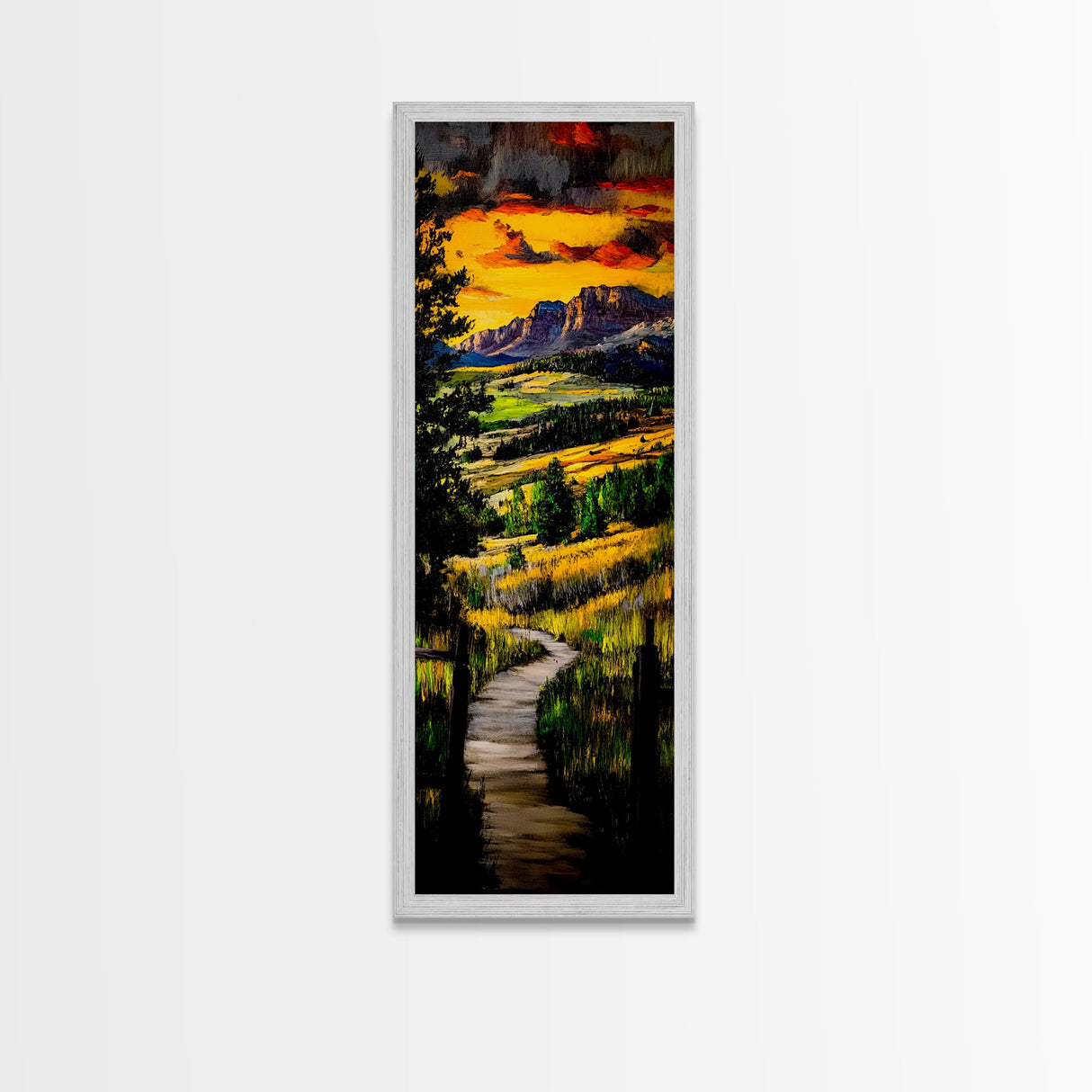 Sunset Path, Vibrant Landscape, Canvas Print, Sunset Art, Autumn Wall Decor, Nature Lover Gift, Rustic Home Art, Living Room Wall Art