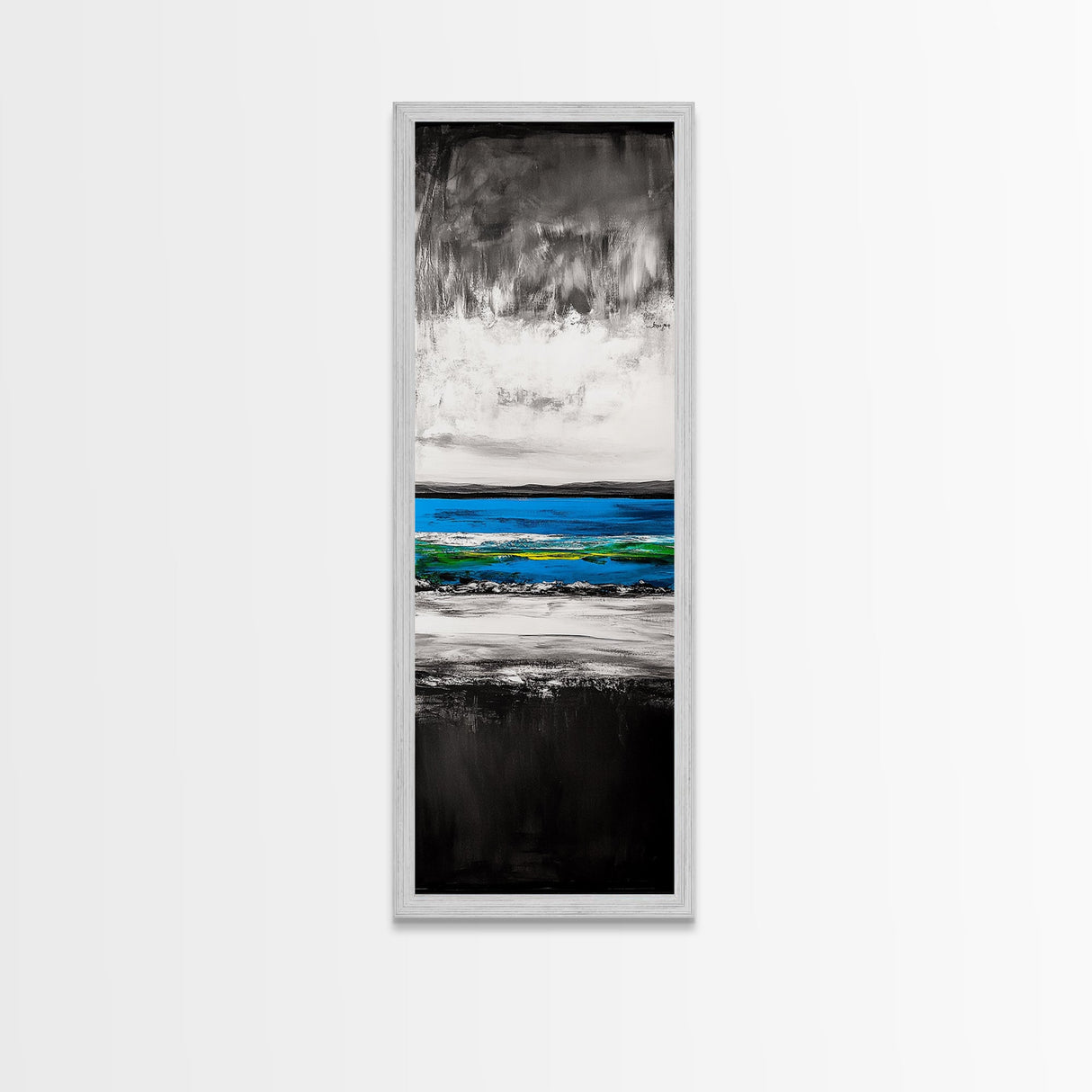 Wave Painting, Black and White Ocean Art, Coastal Wall Decor, Nautical Artwork, Modern Seascape, Beach House Living Room Art, Canvas Print