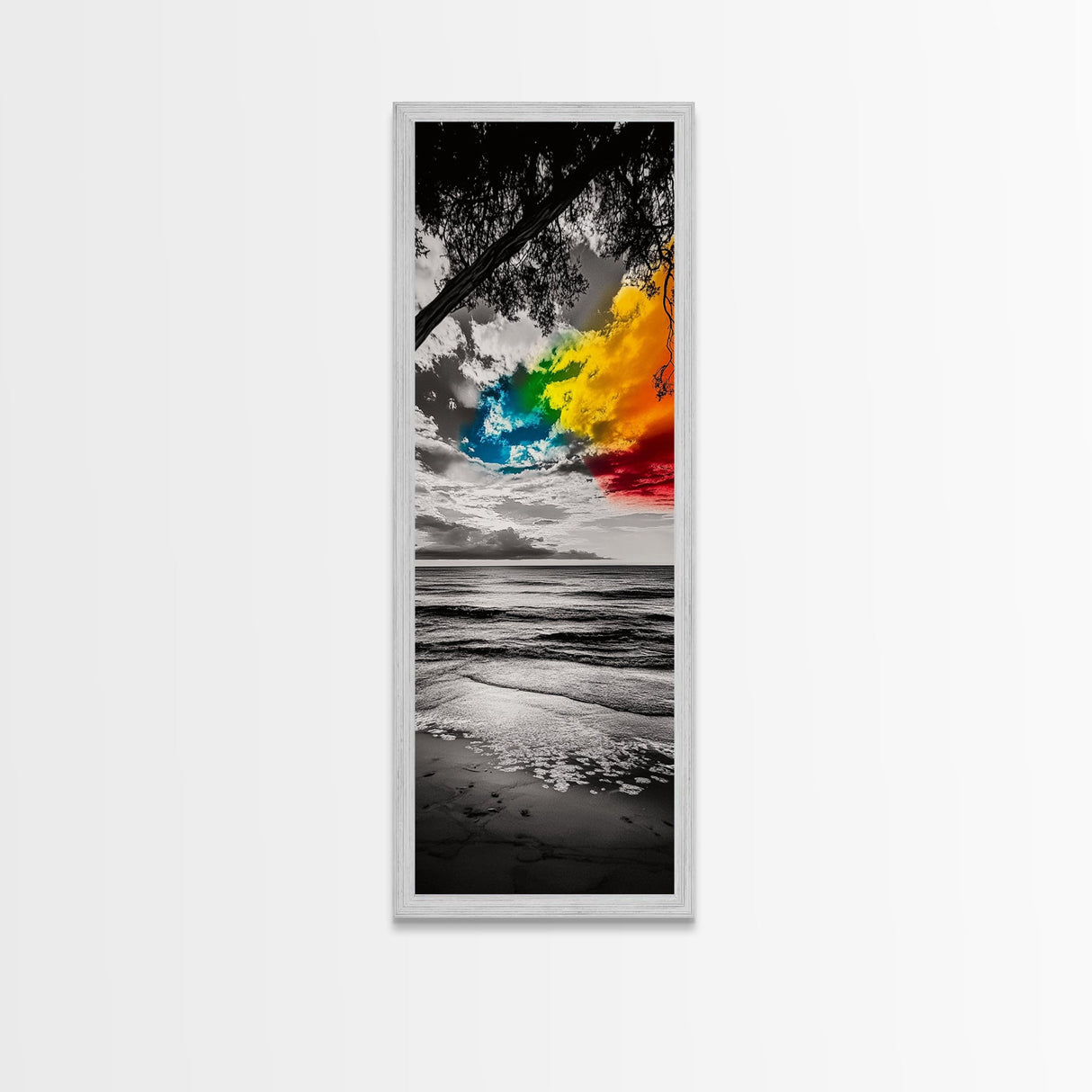 Colorful Beach Sky, Ocean Sunset Print, Coastal Photography, Seascape Art, Vibrant Wall Decor, Modern Home Art, Canvas Print