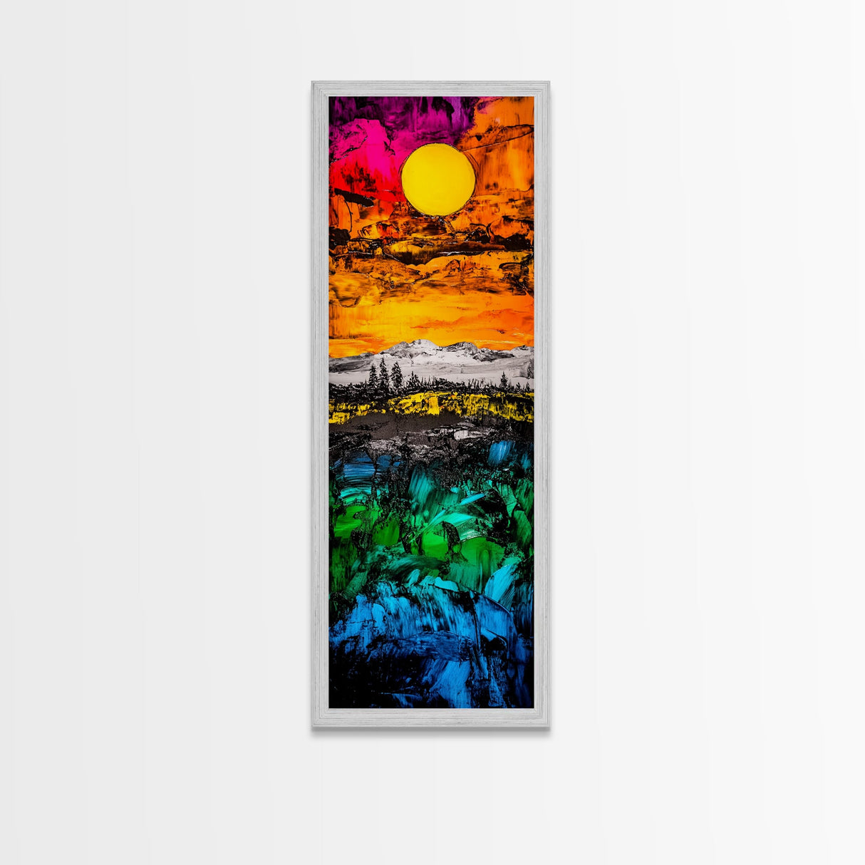 Vibrant Sunset, Landscape Art, Colorful Art, Nature Scene, Framed Canvas Print, Living Room Wall Art, Modern Home Decor, Autumn Wall Art
