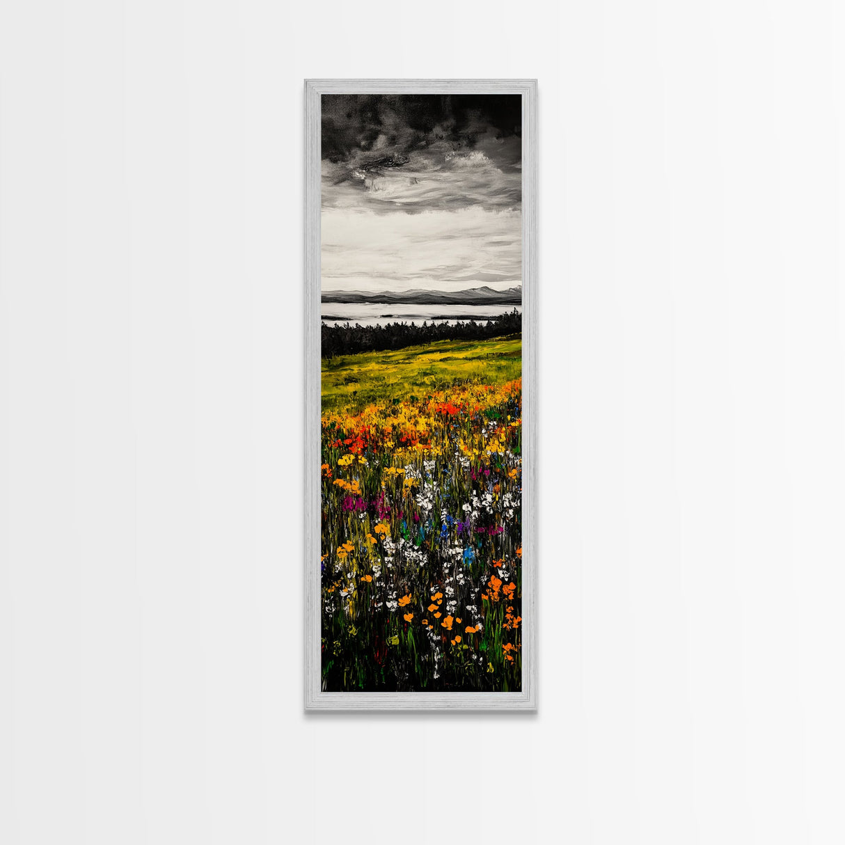 Meadow Wildflowers, Landscape Canvas Print, Fall Wall Art, Country Home Decor, Nature Art, Large Living Room Art, Rustic Wall Art