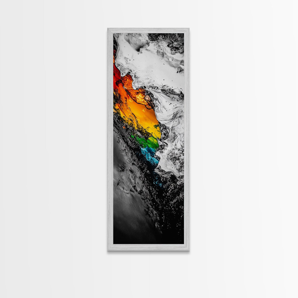 Liquid Fire, Abstract Wall Art, Fiery Painting, Framed Canvas Print, Modern Home Decor, Colorful Energy Art, Vibrant Living Room Accent