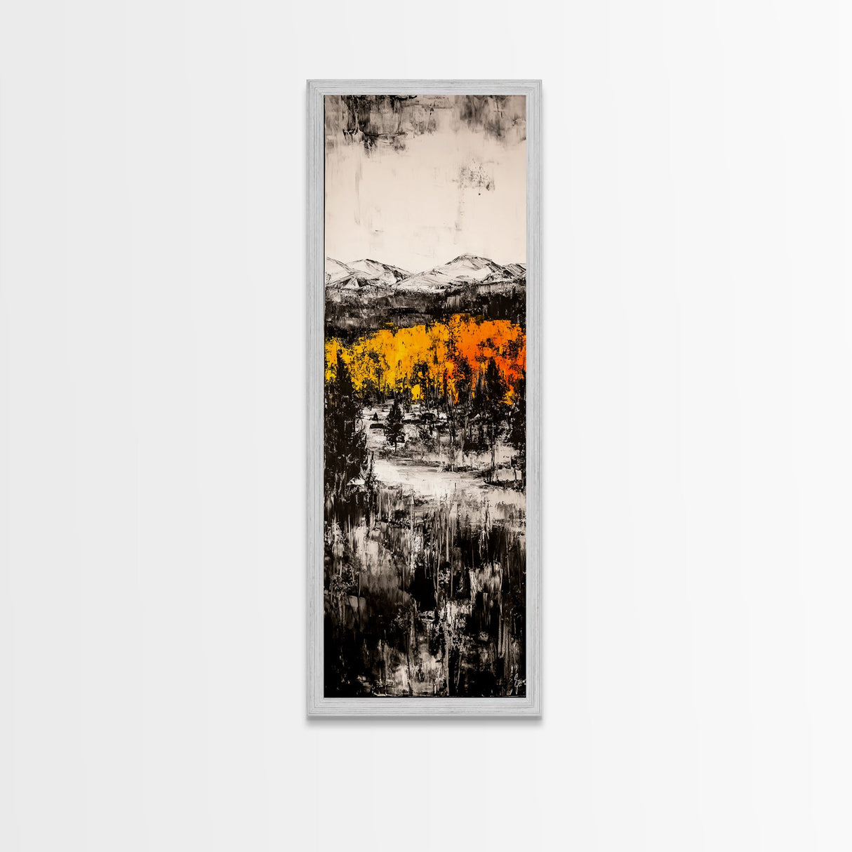 Autumn Forest, Mountain Landscape, Rustic Wall Art, Canvas Print, Fall Home Decor, Cozy Cabin Artwork, Nature Painting, Earthy Wall Accent
