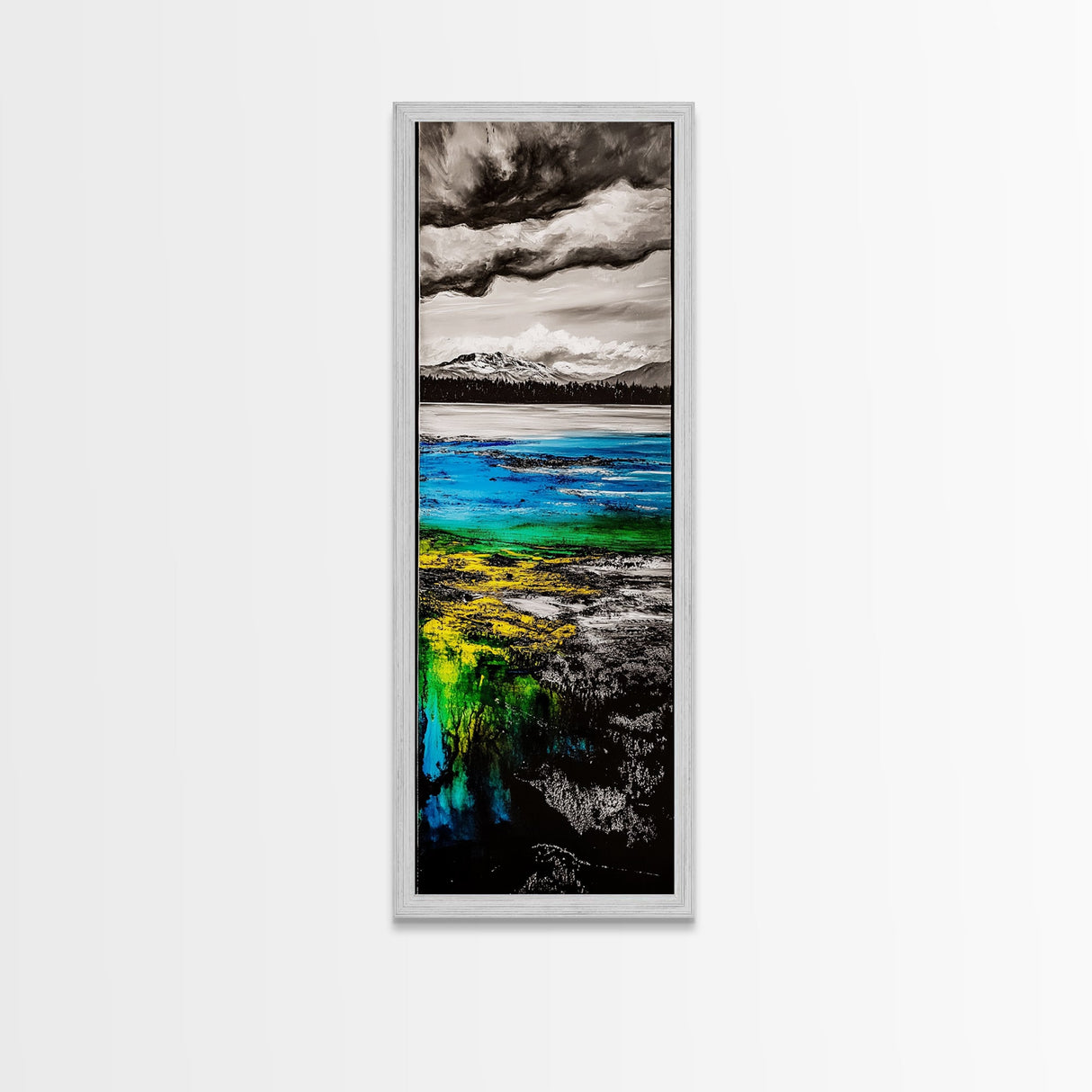 Mountain Reflection, Nature Landscape, Lake Scene, Canvas Print, Blue and Green Wall Art, Outdoor Adventure Art, Living Room Decor