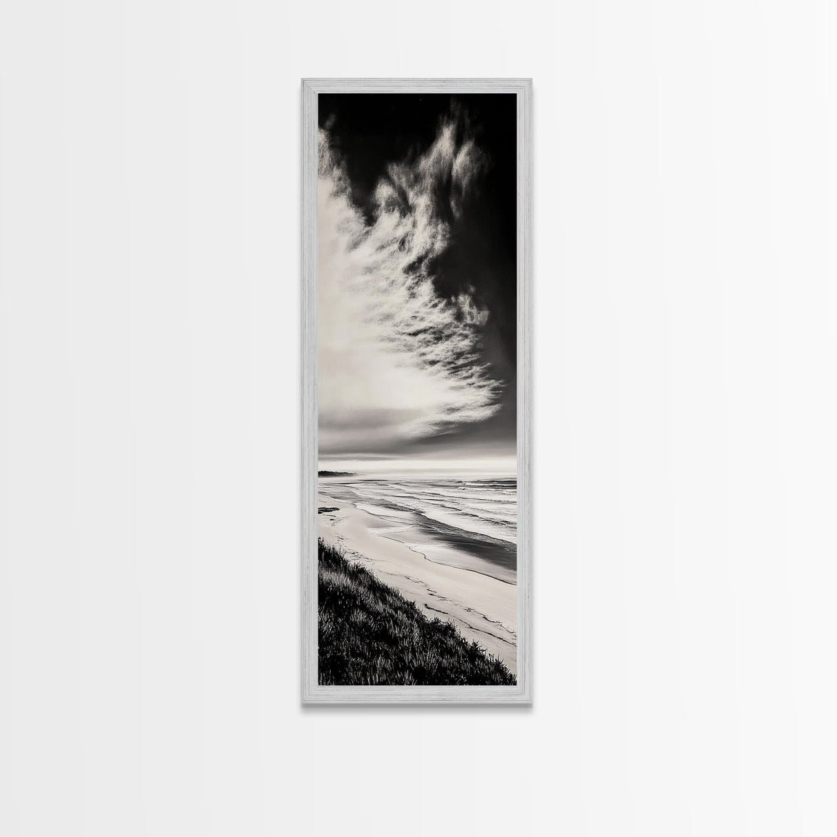 Beach Sunset, Coastal Wall Art, Seascape Painting, Ocean Waves, Framed Canvas Print, Minimalist Decor, Bedroom Wall Art, Gift Idea