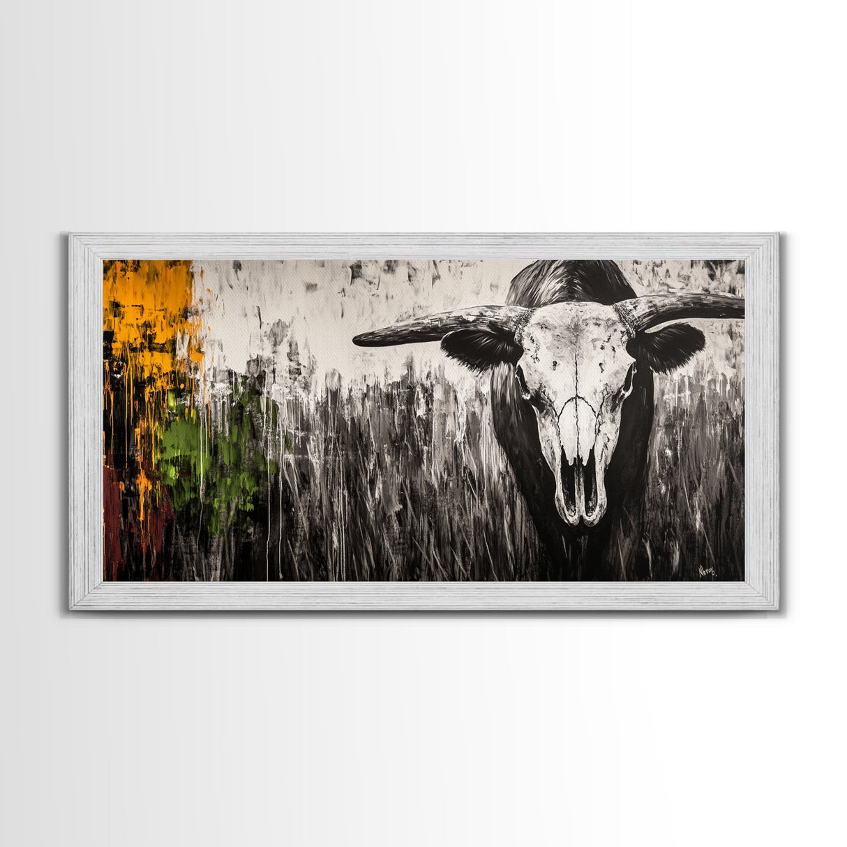 Abstract Landscape, Color Splash, Modern Art, Bold Expression, Vibrant Composition, Unique Wall Decor, Living Room, Framed Canvas Print ?