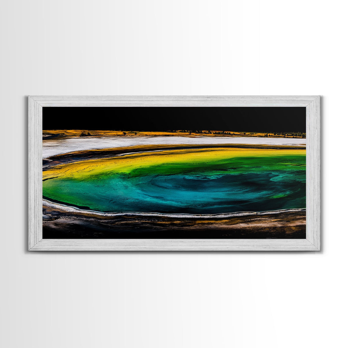 Geothermal Spring, Colorful Earth, Nature's Wonders, Canvas Print, Abstract Landscape Art, Modern Office Wall Decor, Vibrant Home Aesthetic