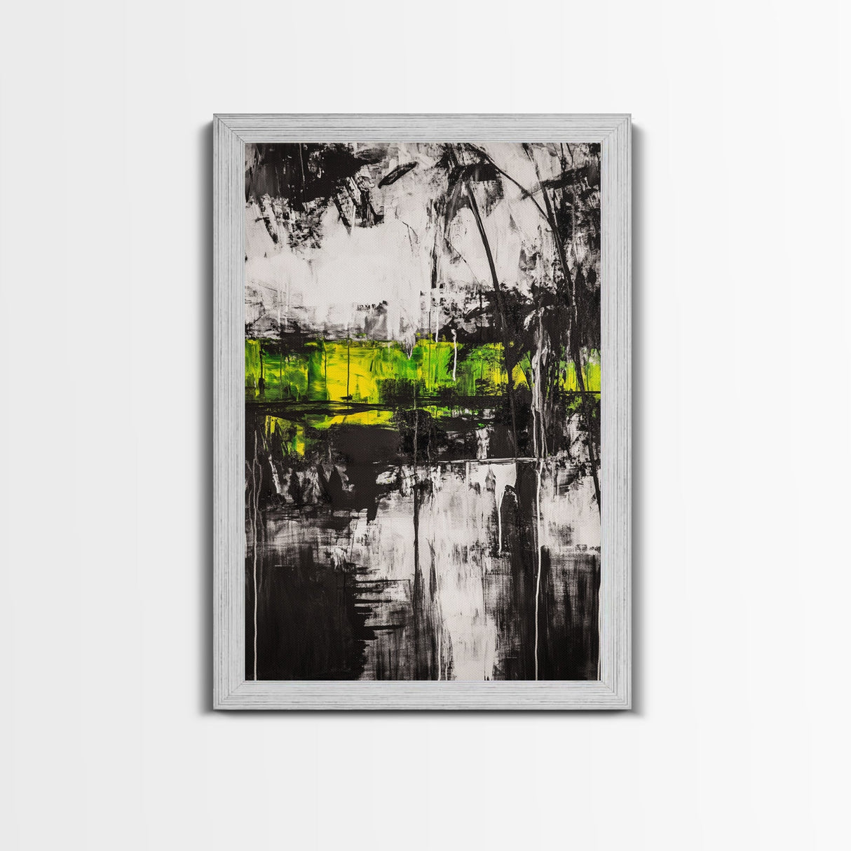 Abstract Forest, Black and White Art, Moody Nature Painting, Contemporary Wall Decor, Modern Office Art, Canvas Print