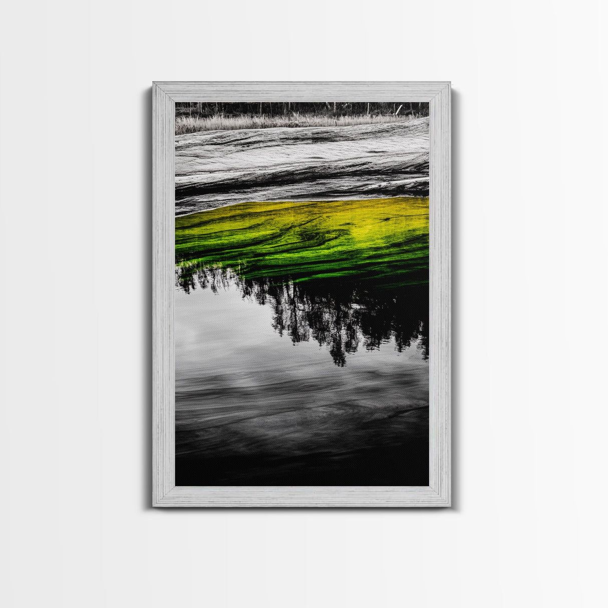 Reflection Art, Water Canvas Print, Nature Inspired Decor, Zen Wall Art, Black and White Photography, Peaceful Home Artwork