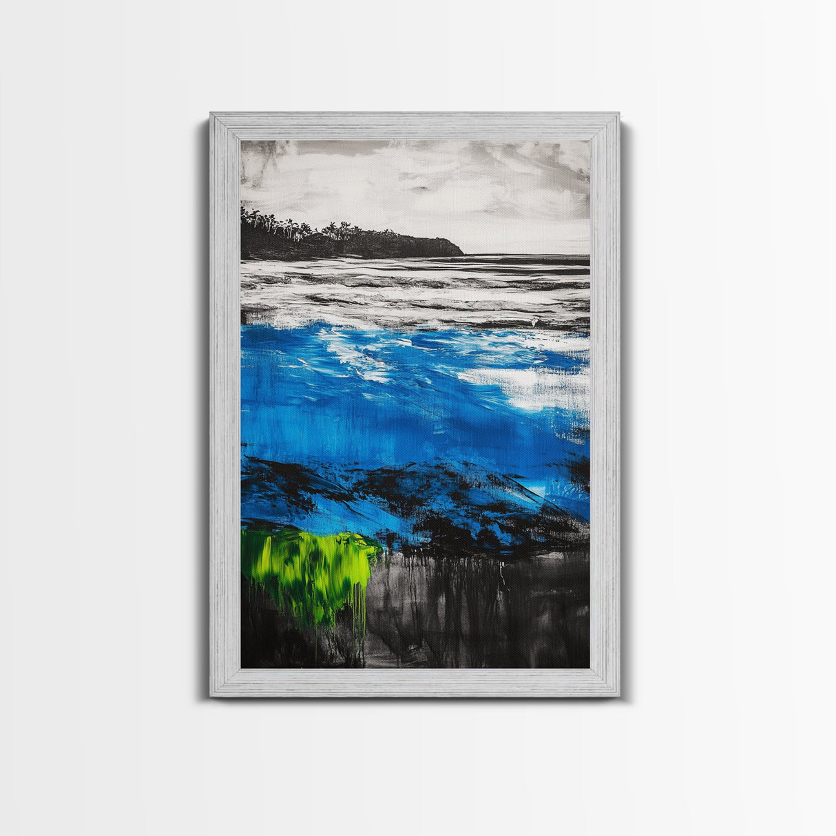 Ocean Waves, Seascape Canvas Print, Beach Wall Art, Coastal Home Decor, Living Room Artwork, Blue Abstract Painting, Nautical Art