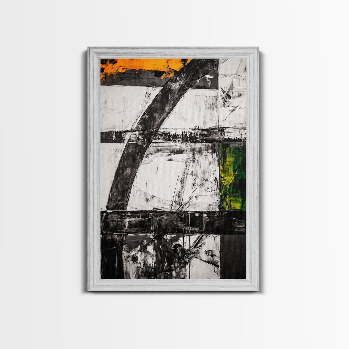 Geometric Patterns, Modern Abstract Art, Industrial Design, Black and Yellow, Unique Home Decor, Bold Style, Statement Artwork, Canvas Print