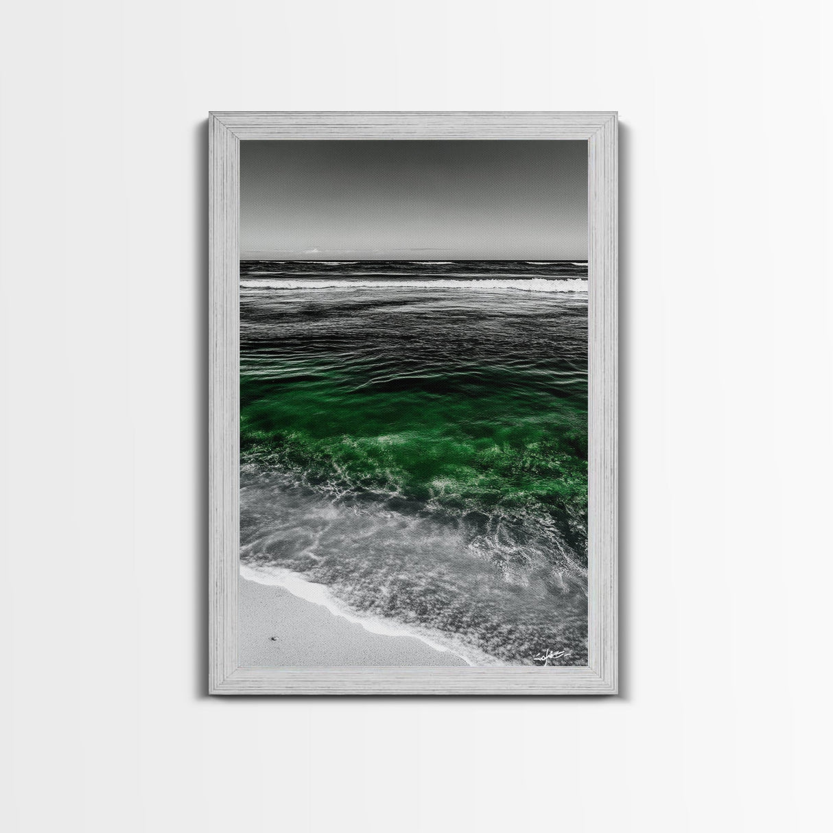 Ocean Waves, Coastal Wall Art, Beach House Decor, Canvas Print, Nautical Artwork, Minimalist Seascape, Blue and Green Painting