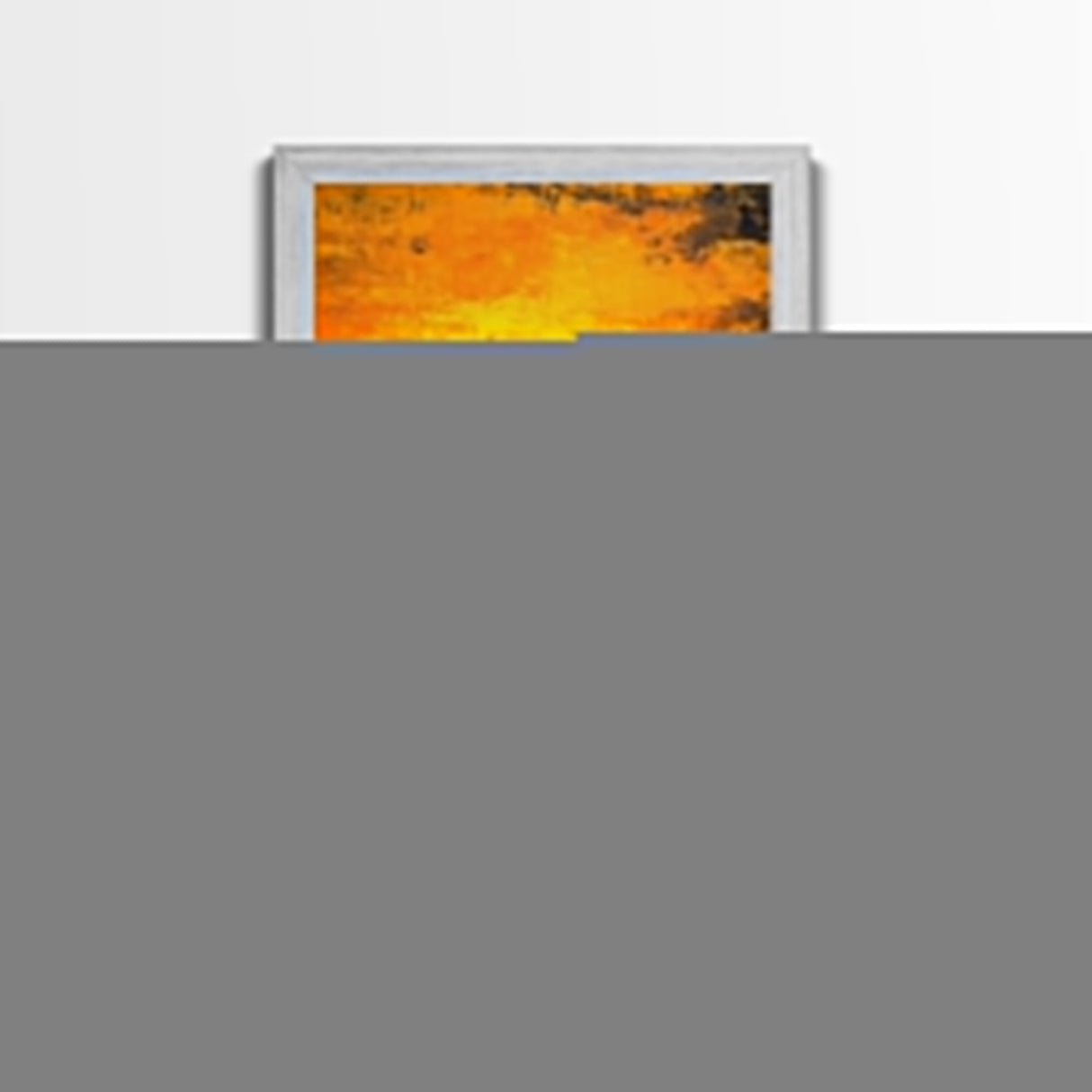 Fiery Sunset, Ocean Waves, Golden Sky, Framed Canvas Print, Tropical Beach Art, Coastal Decor, Living Room Wall Art, Bold Colors