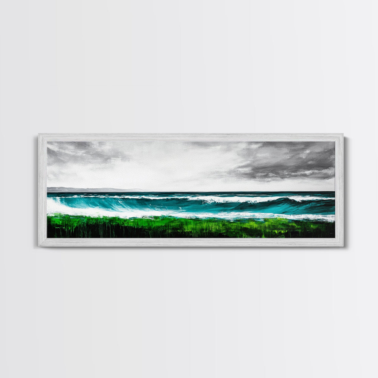 Ocean Waves, Seascape Art, Coastal Decor, Beach House, Framed Canvas Print, Large Wall Art, Modern Nautical, Living Room Art