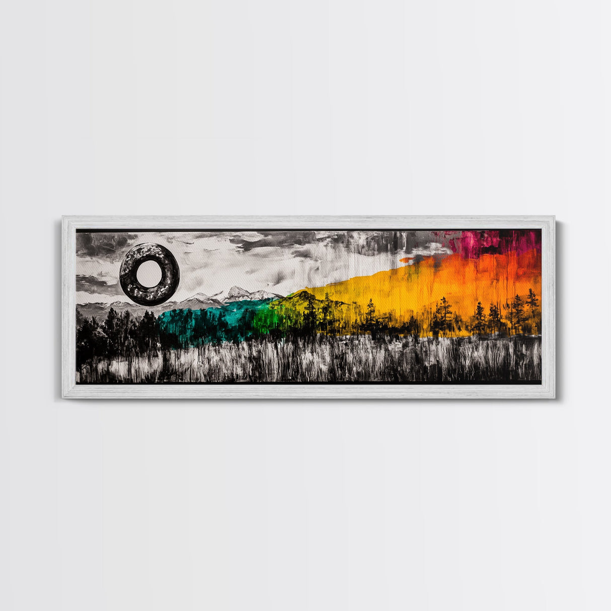 Cosmic Landscape, Surreal Art, Dreamy Forest, Framed Canvas Print, Mystical Wall Art, Fantasy Home Decor, Living Room Statement Art