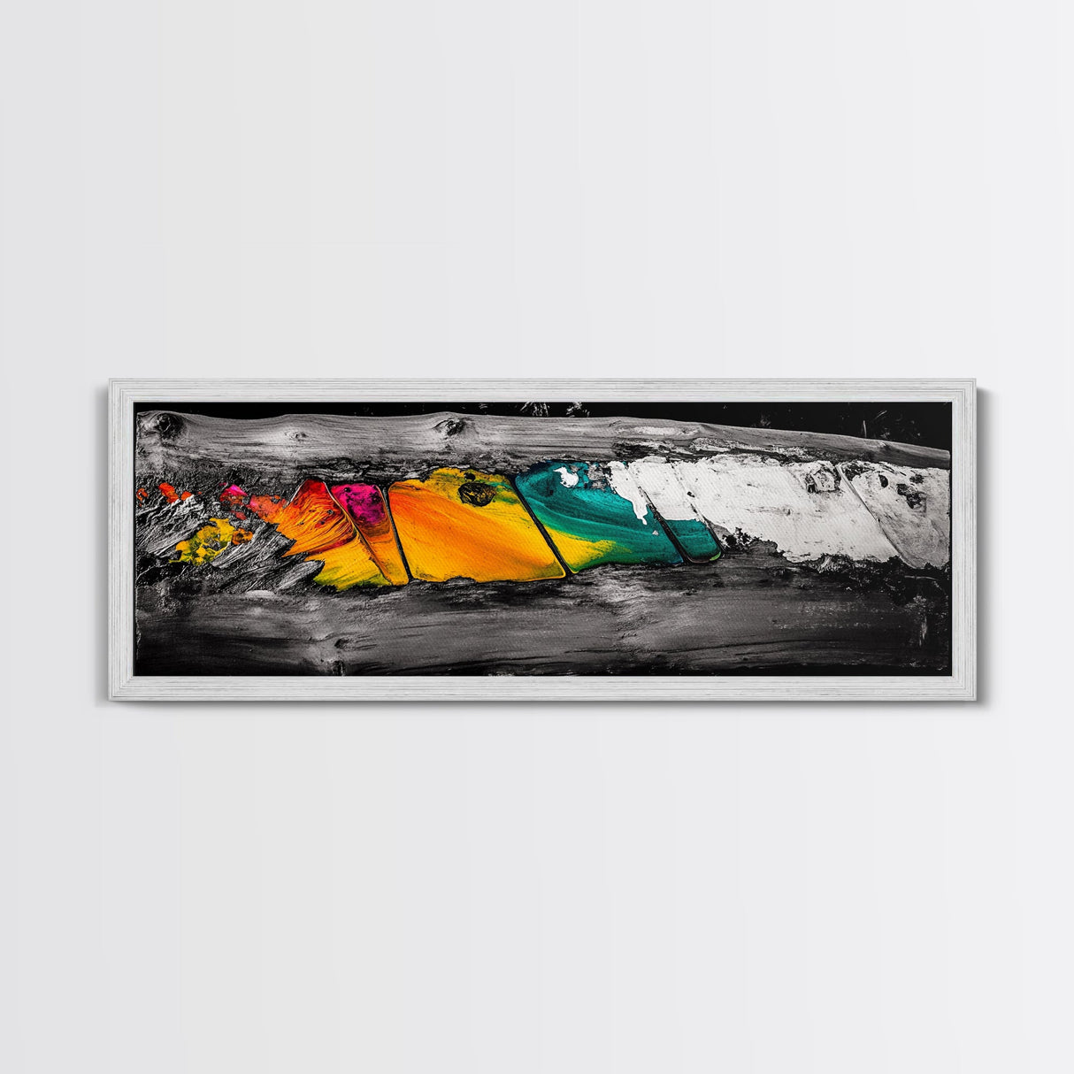 Colorful Wood, Rustic Abstract, Weathered Texture Art, Bold Statement Wall Decor, Unique Modern Print, Framed Canvas Print, Gift Idea