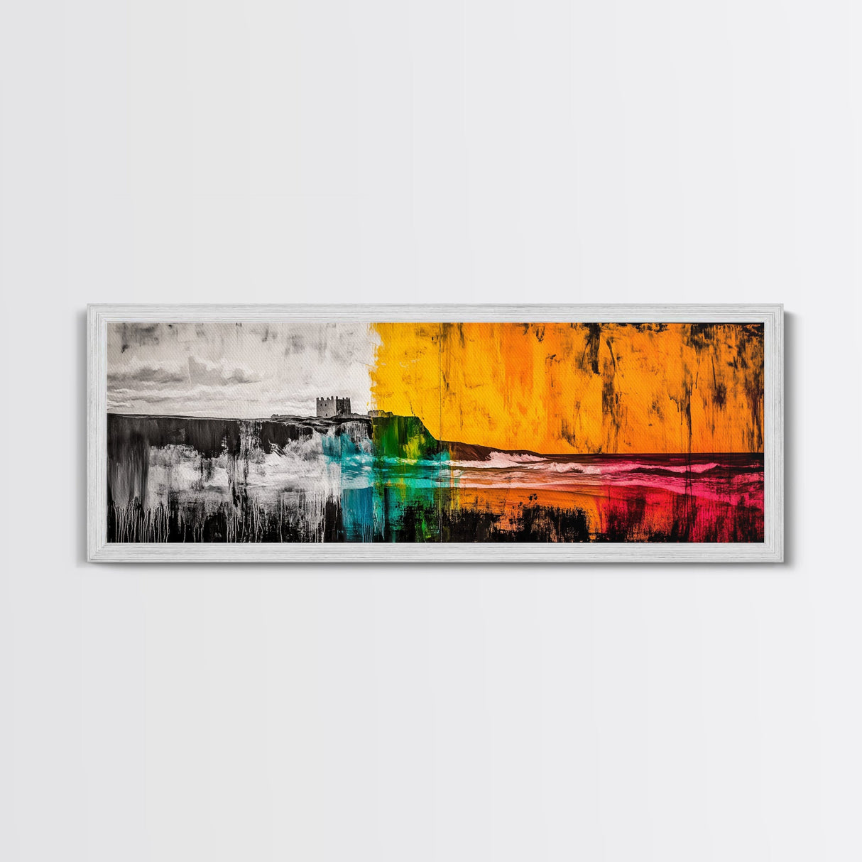Castle Coast, Dramatic Seascape, Colorful Ocean, Canvas Print, Abstract Wall Art, Home Office Decor, Large Wall Art, Unique Gift