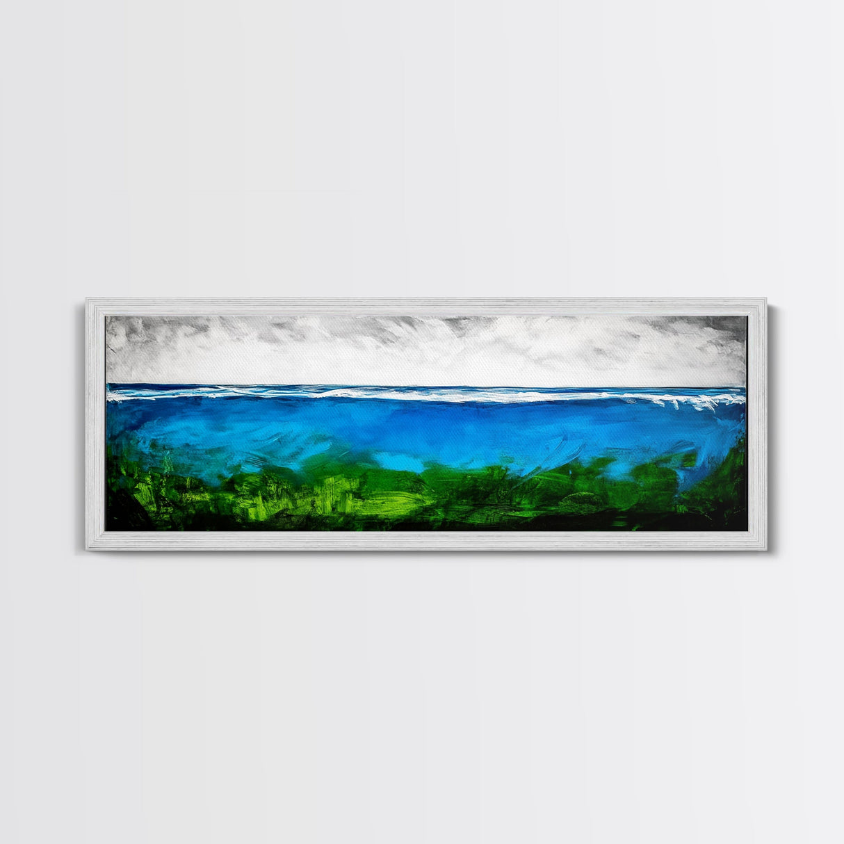 Deep Blue Ocean, Underwater Wall Art, Coastal Decor, Tranquil Seascape, Modern Beach Art, Large Canvas Print, Living Room Art