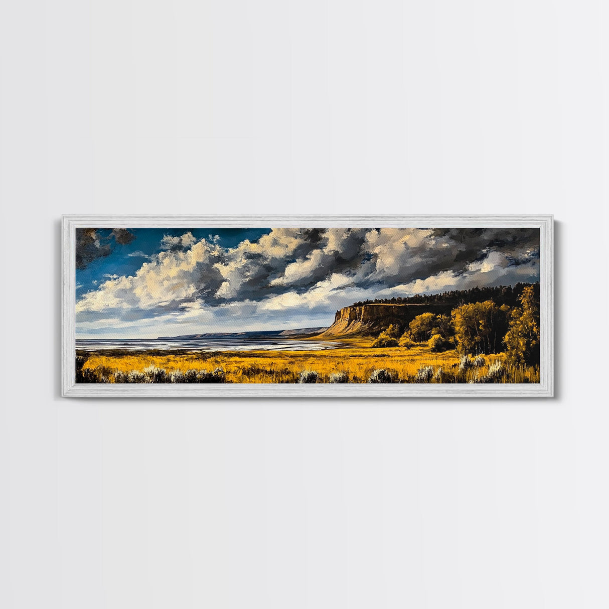 Dramatic Cliffs, Western Landscape, Bold Sky Art, Rustic Decor, Large Landscape Print, Wilderness Wall Art, Framed Canvas Print, Office Art