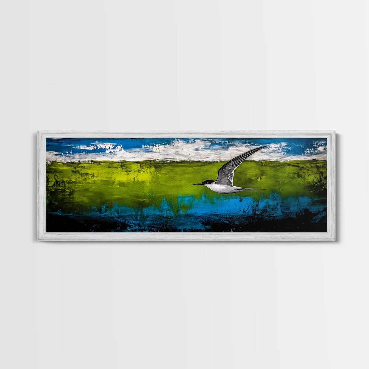 Stormy Mountains, Landscape Wall Art, Dramatic Sky Print, Nature Decor, Rustic Home Art, Black and White Painting, Framed Canvas Print