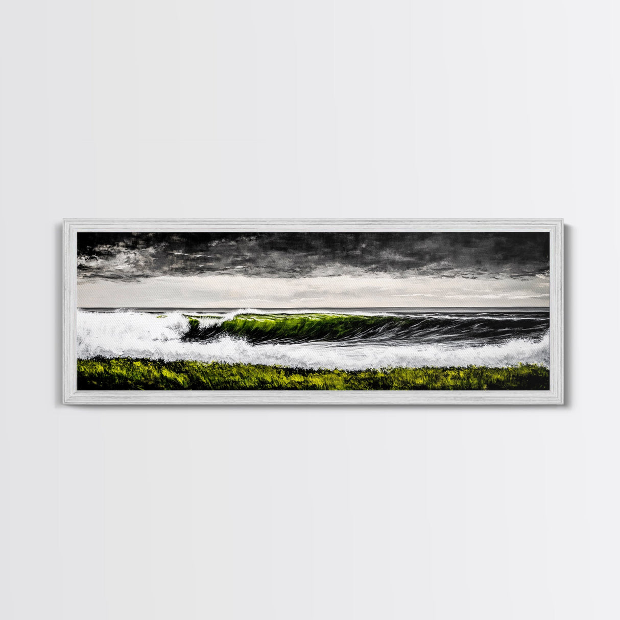 Ocean Wave, Coastal Wall Art, Black and White Print, Framed Canvas Print, Nautical Decor, Surf Art, Modern Home Decor