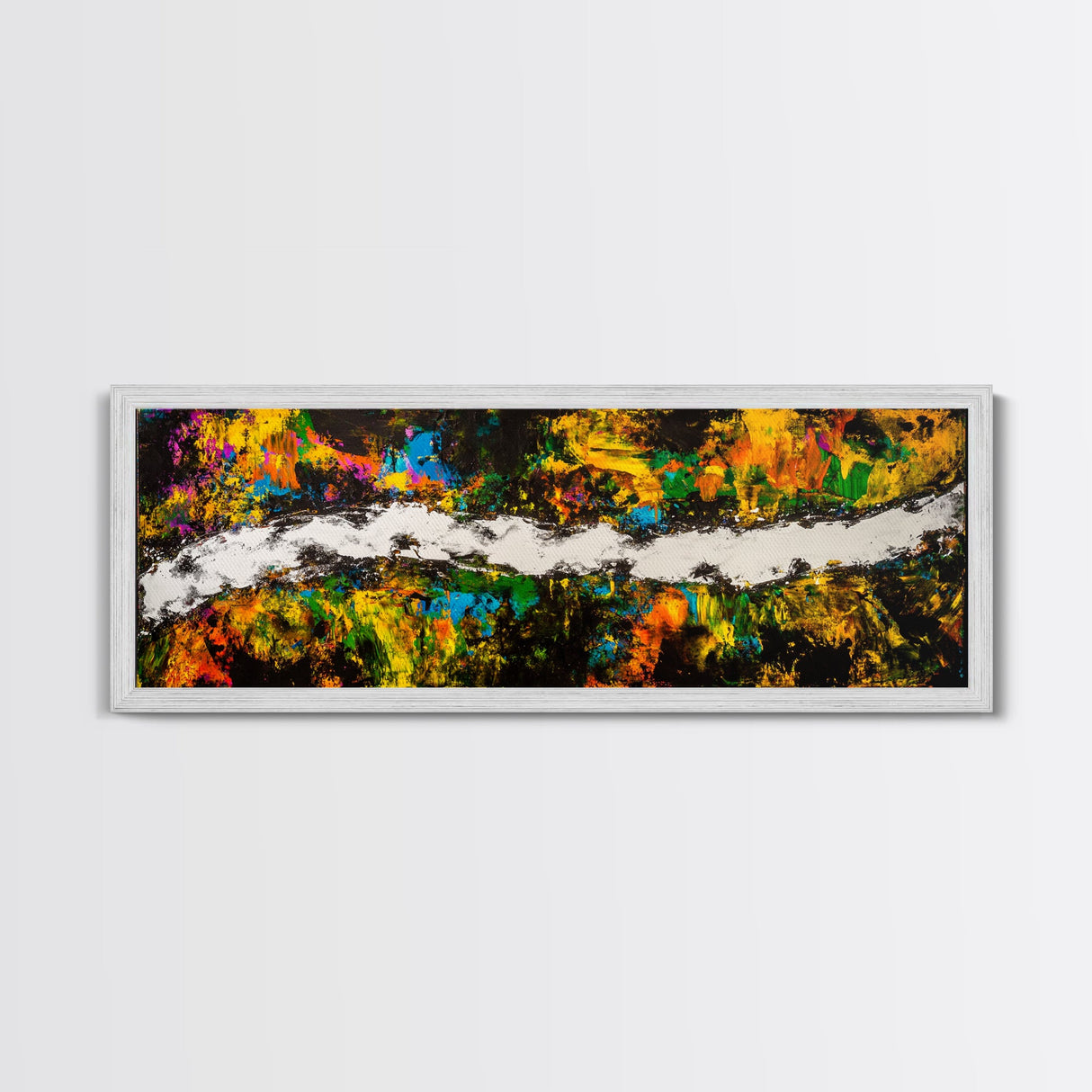 Abstract Chaos, Colorful Expressionism, Modern Wall Art, Framed Canvas Print, Bold Statement Piece, Office Decor