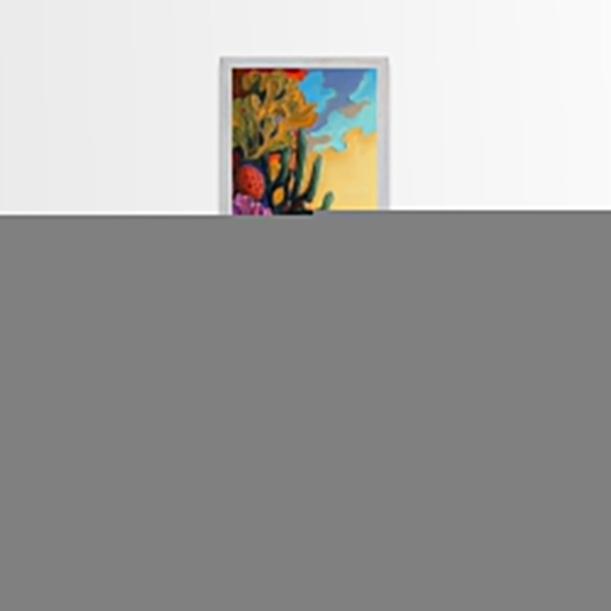 Sunset Desert Plants Cactus, Canvas Print Autumn desert landscape art, bohemian southwest vibes, living room wall art, bold nature textures