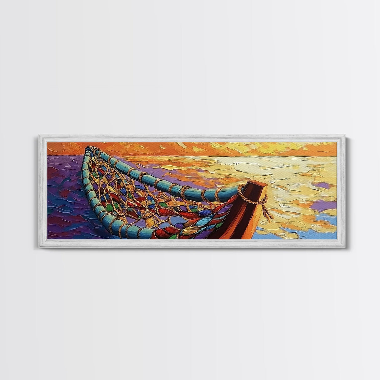 Sunset Hammock, Tranquil Waters, Ocean Relaxation, Framed Canvas Print, tropical bedroom art, chill beach vibe, coastal decor
