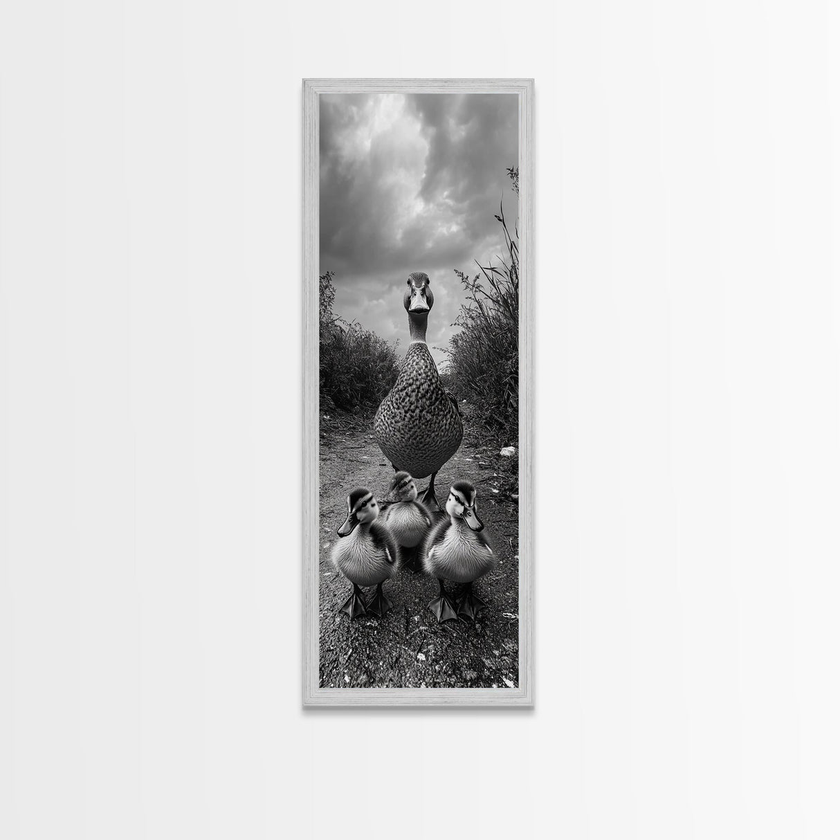 Duck Family, Wildlife Photography, Baby Ducks, Country Style, Canvas Print, Farmhouse Wall Art, Fall Animal Decor, Kids Room Art