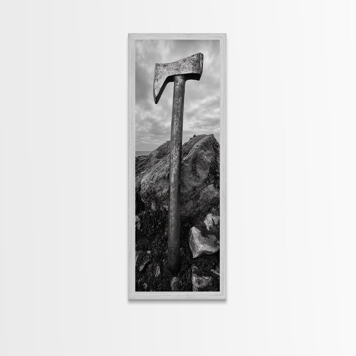 Rustic Axe Decor, Woodsy Cabin Vibes, Nature Photography, Masculine Art, Framed Canvas Print, Man Cave Decor, Garage Wall Art