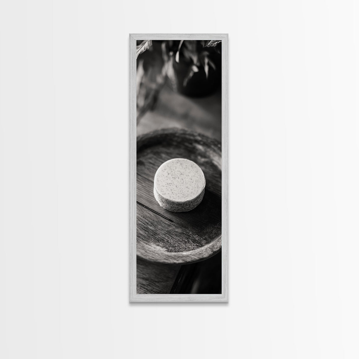 Artisan Soap Closeup, Rustic Spa Detail, Monochrome Still Life, Framed Canvas Print, Bathroom Decor, Minimalist Art, Cozy Home Accent