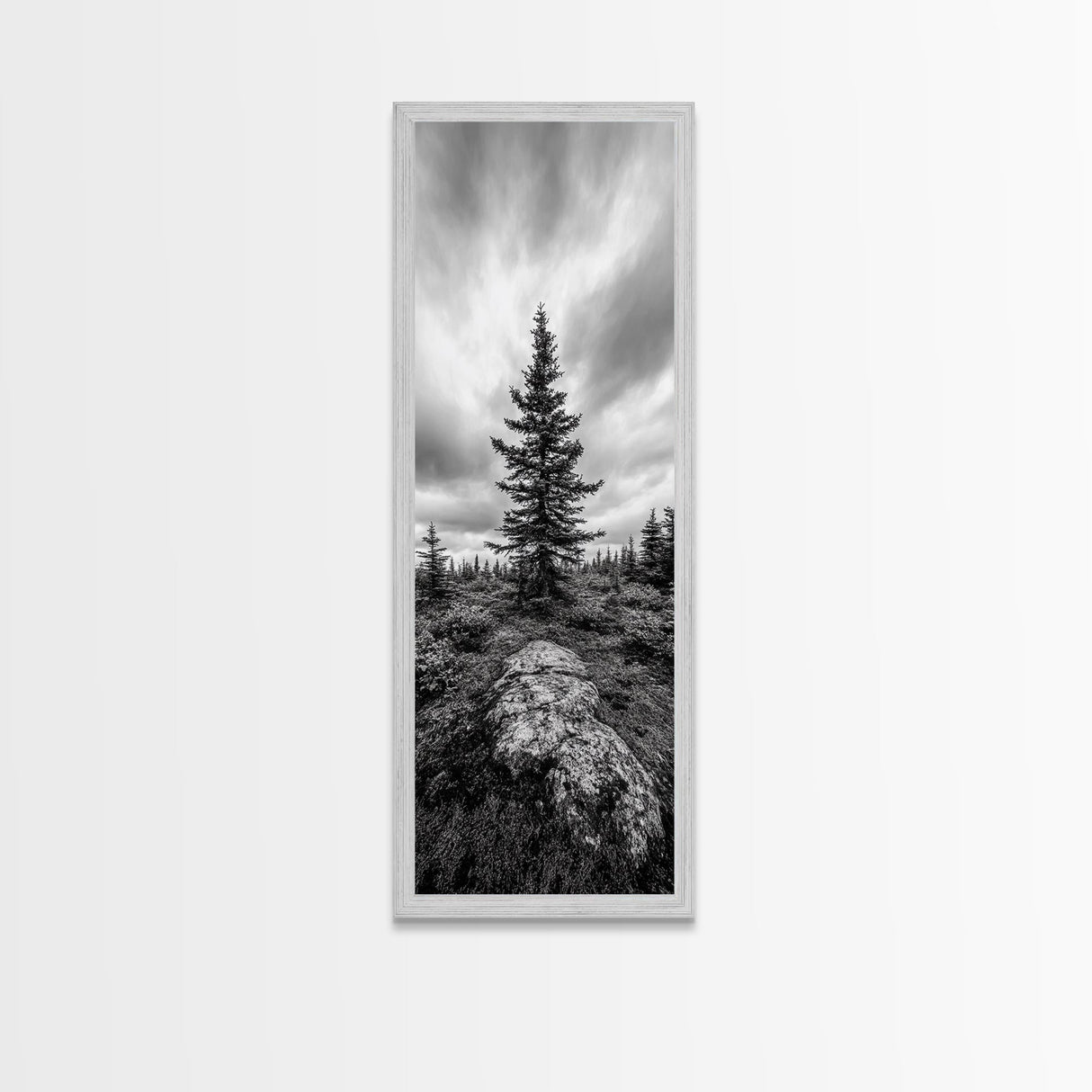 Lone Pine Tree, Forest Mood, Wilderness Art, Framed Canvas Print, Minimalist Wall Decor, Cabin Art, Neutral Fall Tones, Nature Lover Gift