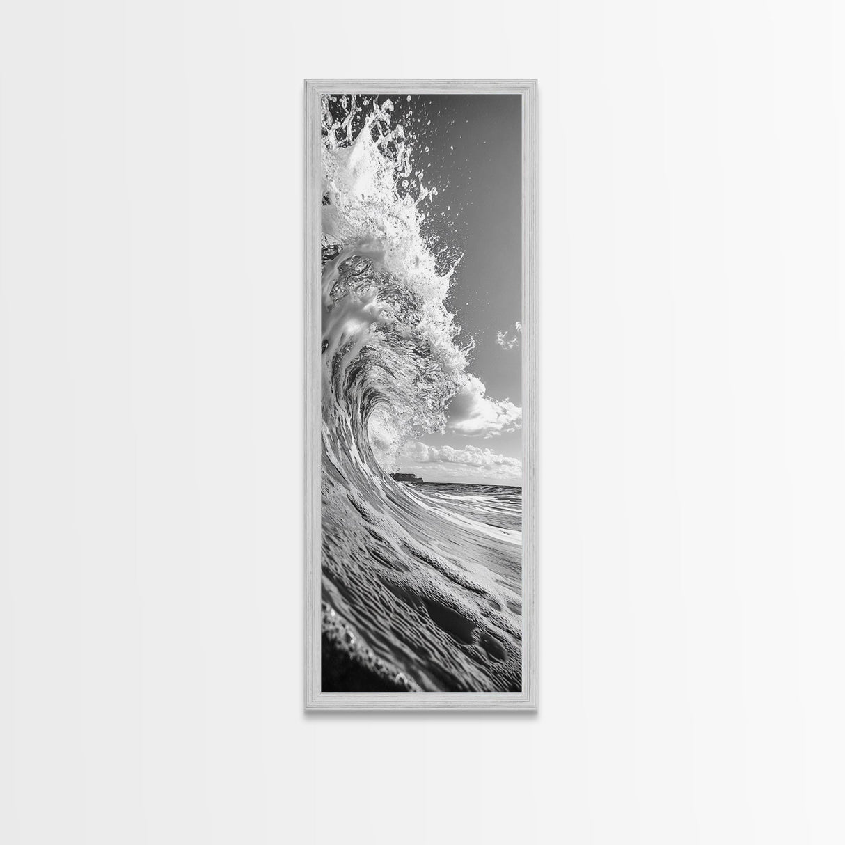Curling Wave, Ocean Spray, Coastal Energy, Canvas Print, Surf Wall Art, Beach House Decor, Modern Minimalist Ocean Photography