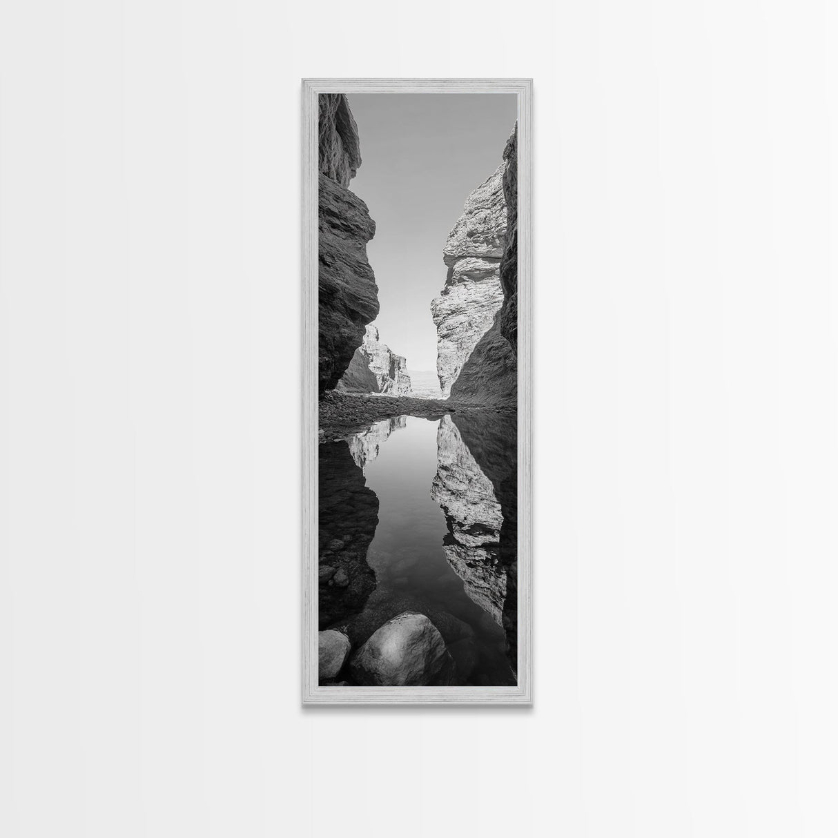 Rock Reflection Pool, Nature Canyon Wall Art, Tranquil Landscape Photography, Framed Canvas Print, Zen Wall Decor, Bedroom Artwork