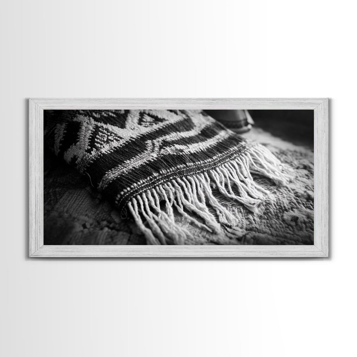 Woven Fringe Detail, Boho Textile Art, Fiber Wall Tapestry, Earthy Home Decor, Canvas Print, Bedroom Wall Art, Bohemian Style Accent
