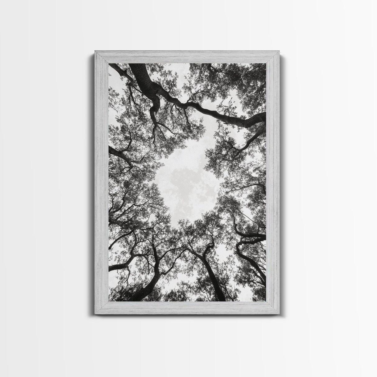 Forest Canopy View, Tree Tops Art, Nature Sky Print, Framed Canvas Print, Bedroom Wall Art, Minimalist Nature, Modern Rustic Decor