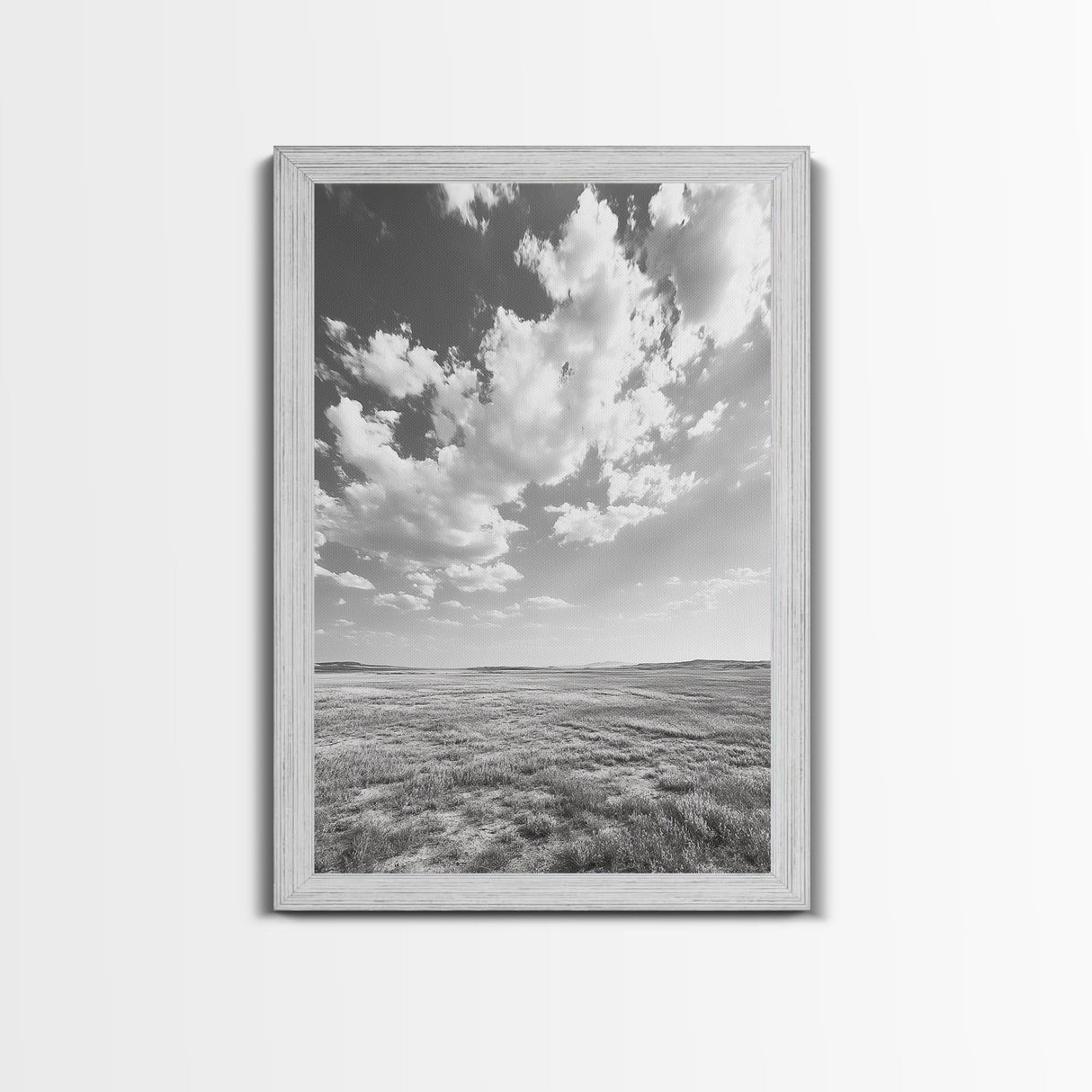 Open Sky, Serene Plains, Summer Day, Canvas Print, minimalist landscape art, farmhouse decor, bedroom wall art, neutral tones