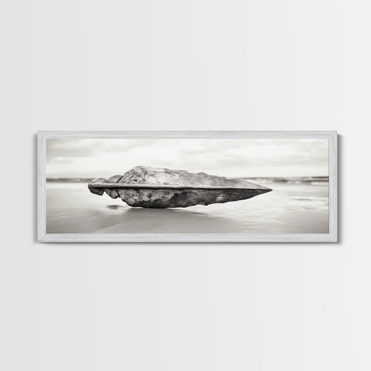 Beach Stone, Ancient Relic, Coastal Detail, Canvas Print, Minimalist art, Bathroom wall decor, Boho style, Neutral home aesthetic