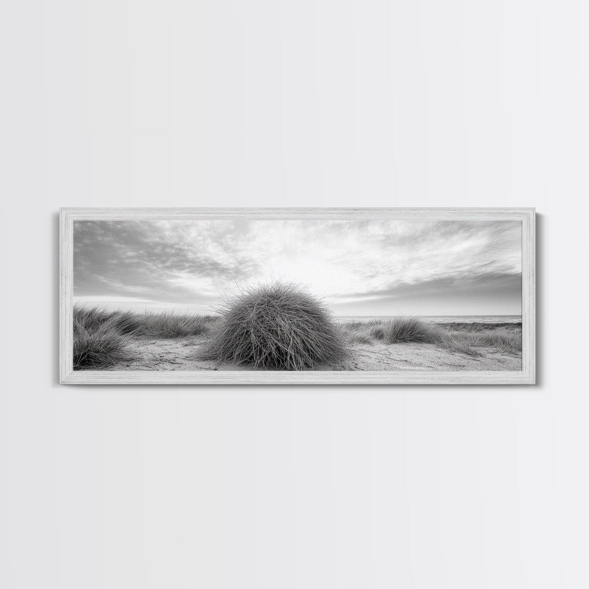 Beach Dunes, Coastal Grass, Nature Serenity, Canvas Print, Minimalist Bedroom Art, Soft Tones, Tranquil Beach Wall Decor