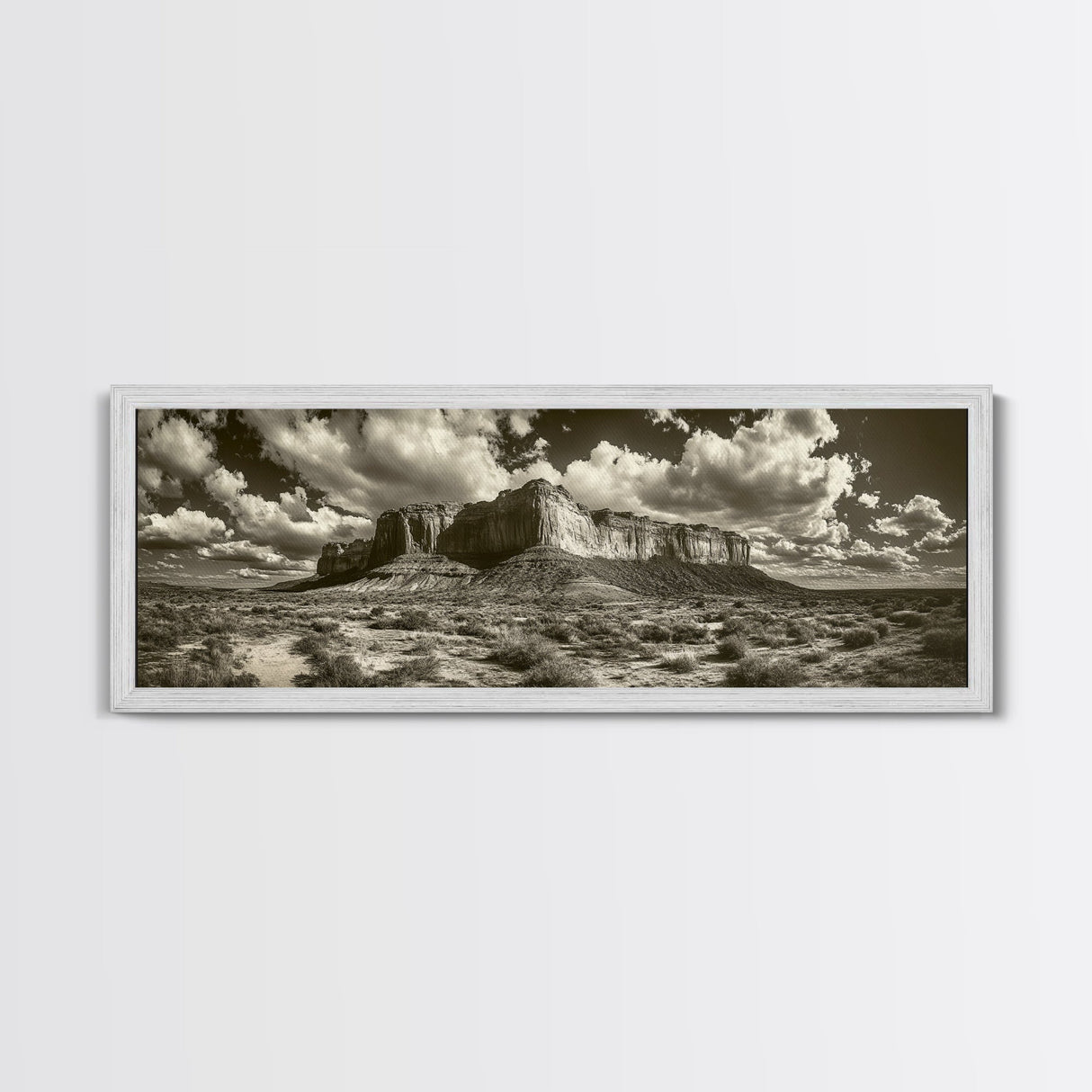 Desert Plateau, Cloudscape Drama, Western Landscape, Large Wall Art, Canvas Print, Rustic Home Decor, Minimalist Nature Art, Office Wall Decor