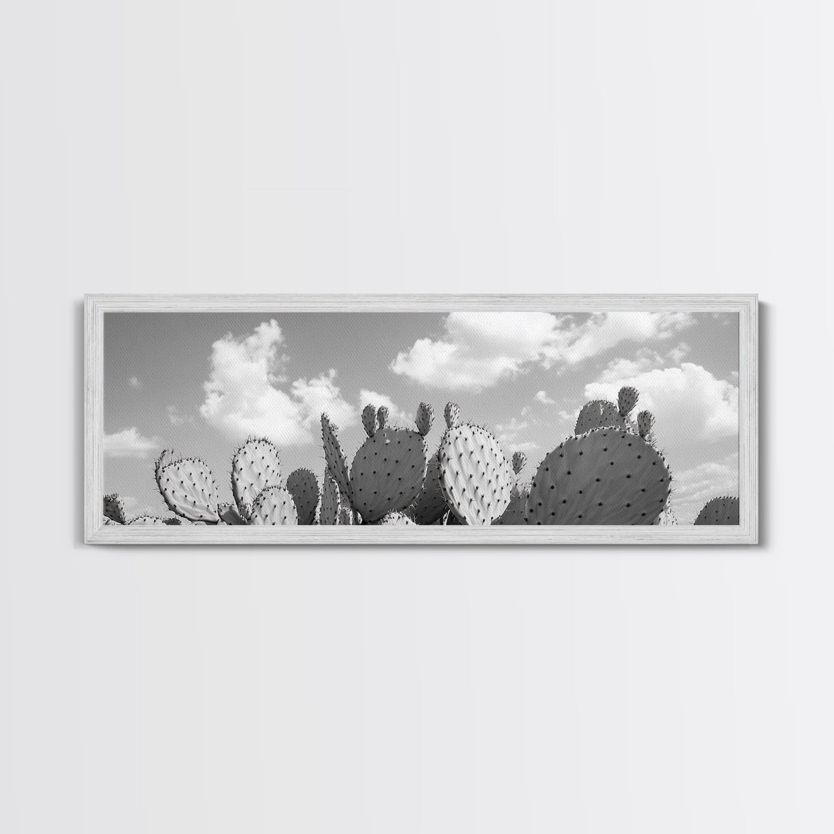 Prickly Pears, Cactus Heaven, Western Sky, Canvas Print, Boho Kitchen Wall Art, Desert Style Decor, Minimalist Black and White