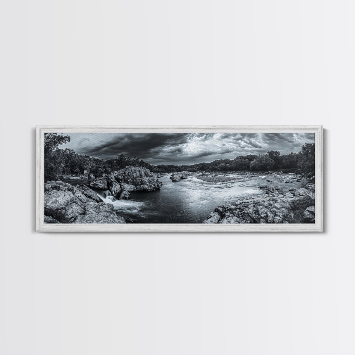Stormy River Valley, Dramatic Landscape Art, Nature Wall Decor, Framed Canvas Print, Rustic Cabin Decor, Autumn Living Room Artwork